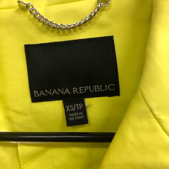 BANANA REPUBLIC WOMENS NEON BRIGHT YELLOW TRENCH COAT IN SIZE EXTRA SMALL - Picture 6 of 7